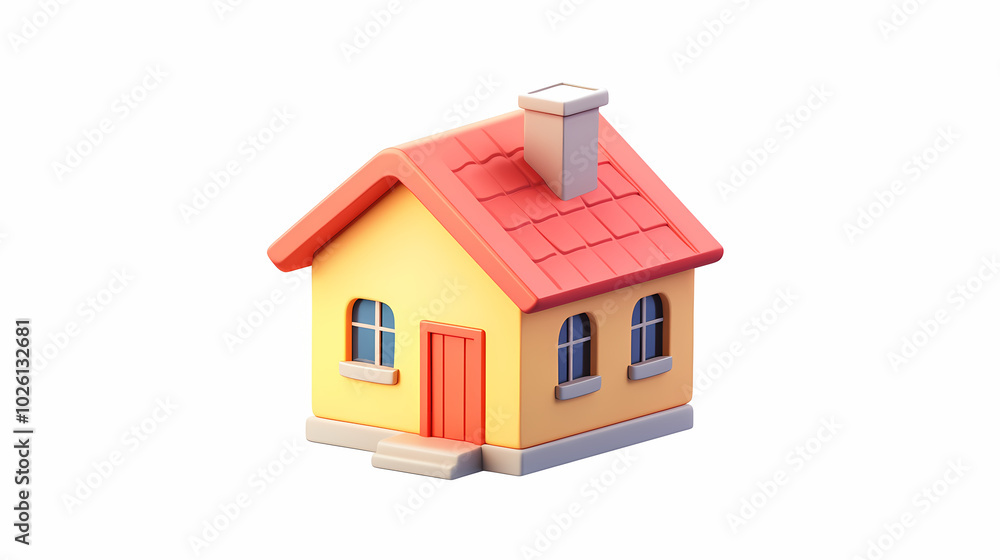 A minimalistic 3D vector for applications and web pages.Plastic render of house on isolated white background. 3d cartoon illustration symbol of security and protection. A minimalistic 3D vector for applications and web pages.Plastic render of house on isolated white background. 3d cartoon illustration symbol of security and protection.