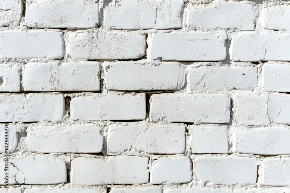 white brick wall with a few cracks and a few holes. The wall is very plain and simple white brick wall with a few cracks and a few holes. The wall is very plain and simple