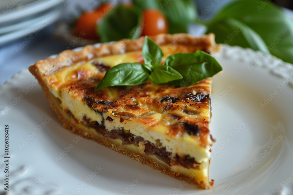 Delicious Sundried Tomato and Mozzarella Quiche Slice Delicious Sundried Tomato and Mozzarella Quiche Slice