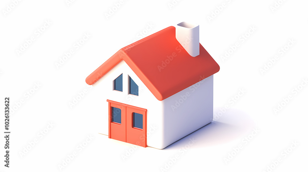 A minimalistic 3D vector for applications and web pages.Plastic render of house on isolated white background. 3d cartoon illustration symbol of security and protection. A minimalistic 3D vector for applications and web pages.Plastic render of house on isolated white background. 3d cartoon illustration symbol of security and protection.