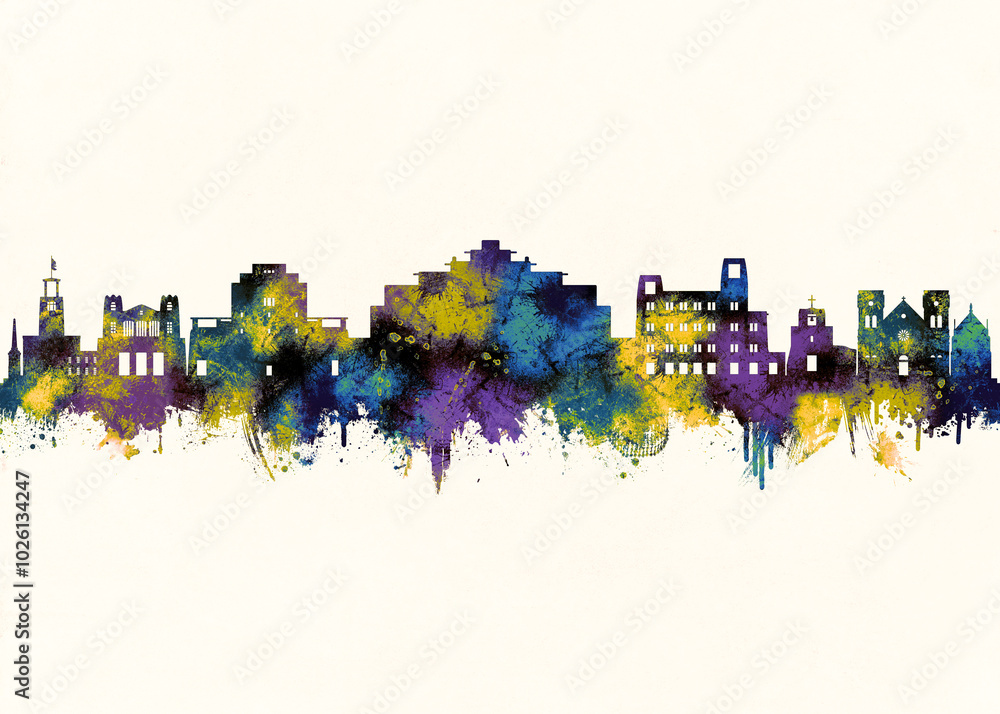 Fototapeta premium Santa Fe City Skyline. Cityscape Skyscraper Buildings Landscape City Downtown Abstract Landmarks Travel Background Modern Art Architecture Business View Building Corporate