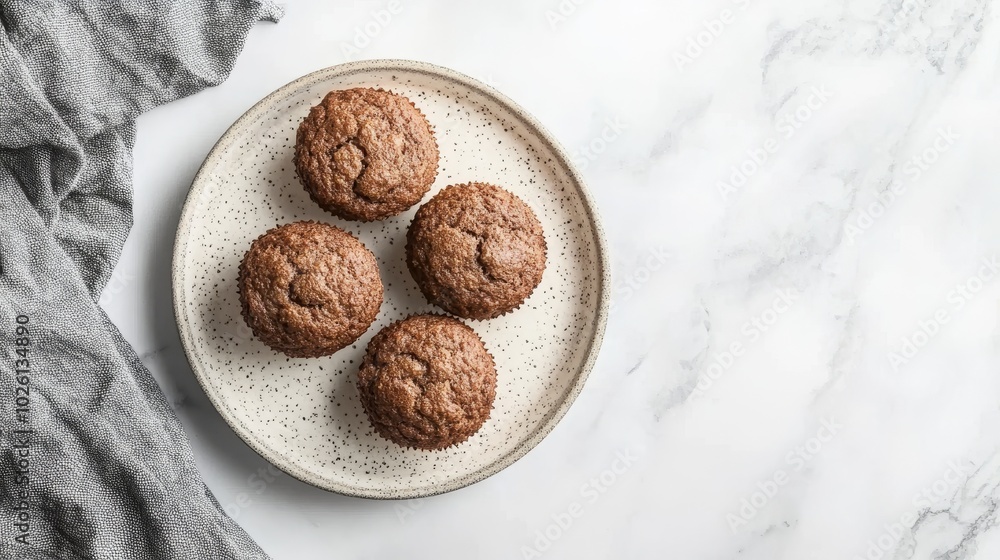 Homemade Bran Muffins Perfect for a Healthy Snack with Copy Space Homemade Bran Muffins Perfect for a Healthy Snack with Copy Space