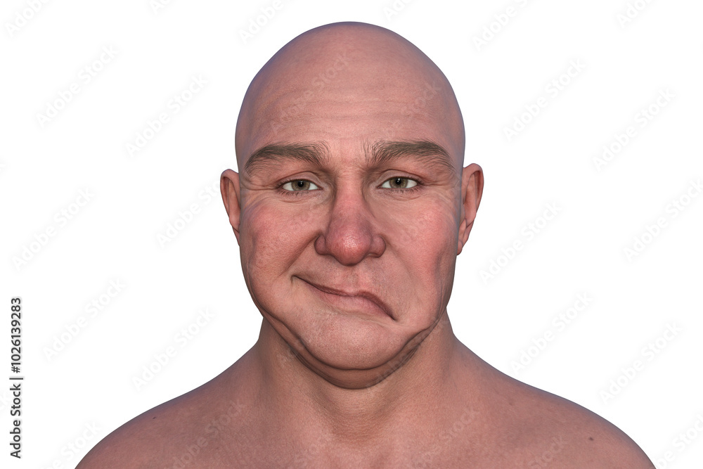 A man showing left-side stroke, 3D illustration A man showing left-side stroke, 3D illustration