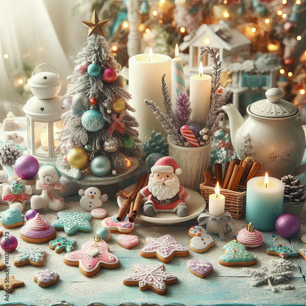 Christmas Design in Soft Pastel Tones Christmas Design in Soft Pastel Tones