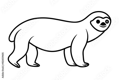 sloth vector silhouette icon style white background