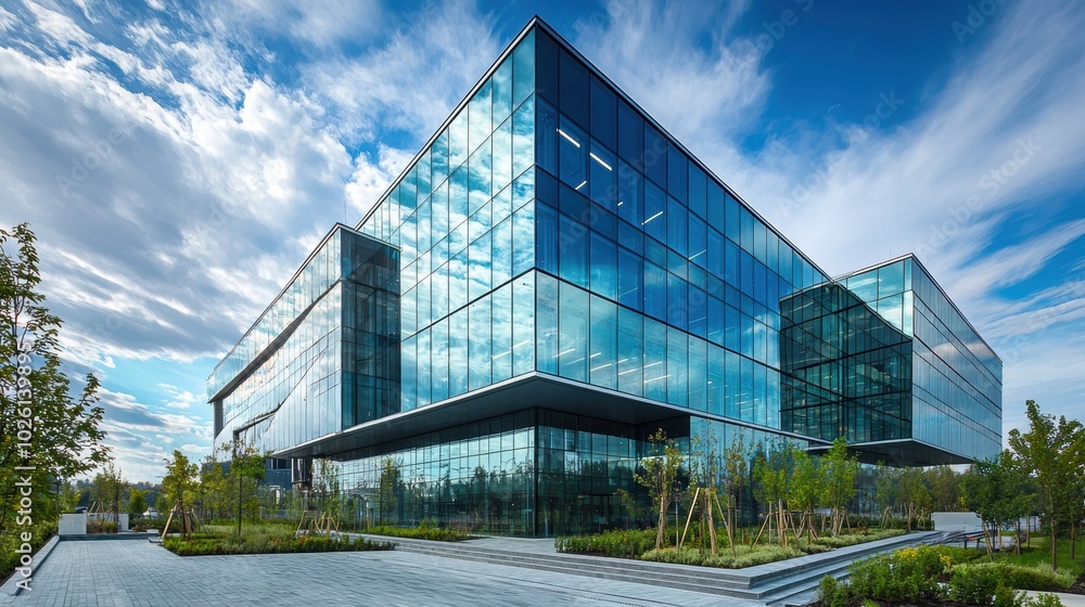 Fototapeta premium Modern Corporate Office Building with Sleek Design