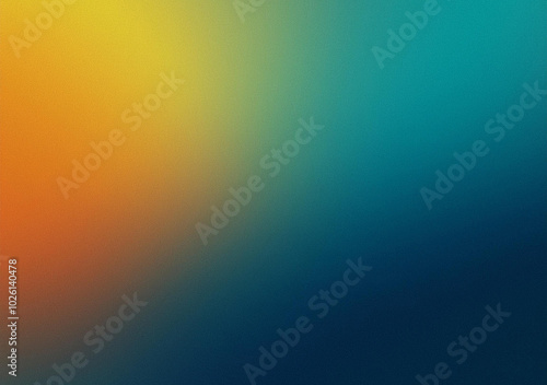 Teal orange yellow blue dark grainy color gradient background retro noise texture effect web banner header backdrop design