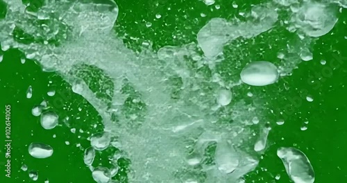 Water drop and splash on green screen background 4K full HD video download