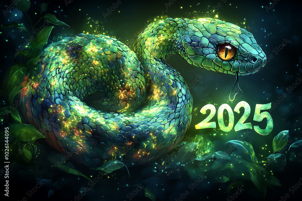 Illustration of a snake wrapped around Illustration of a snake wrapped around