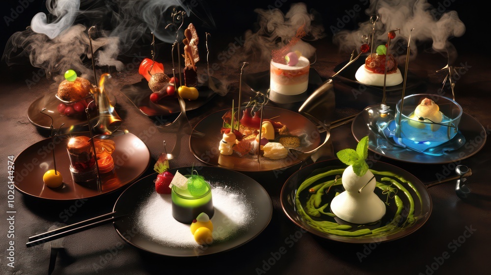 Creative molecular gastronomy dishes that engage children with playful presentations. Creative molecular gastronomy dishes that engage children with playful presentations.