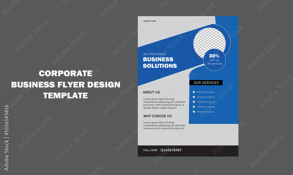 Fototapeta premium Creative modern minimal business flyer design template 