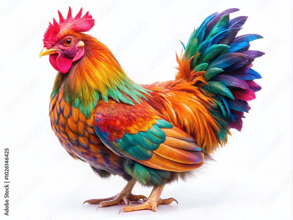 Stunning Isolated Chicken Hen on White Background for Fashion Photography Stunning Isolated Chicken Hen on White Background for Fashion Photography