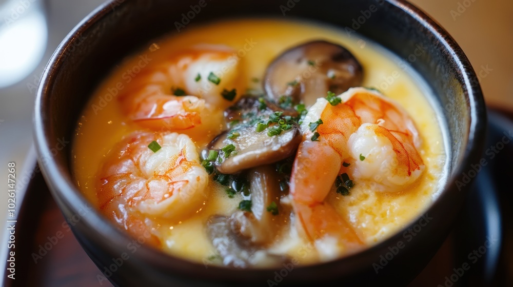 Shrimp and Mushroom Egg Dish. Shrimp and Mushroom Egg Dish.