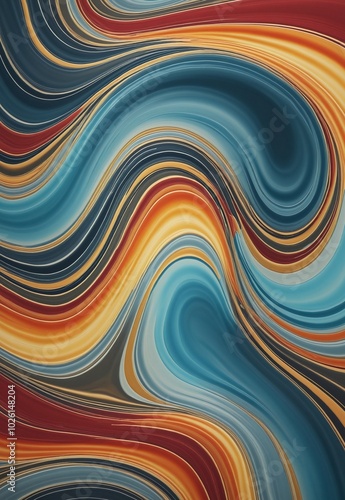 Glossy Abstract Wave Design with SlateGray, Cyan, IndianRed, Gold, and Goldenrod Shades