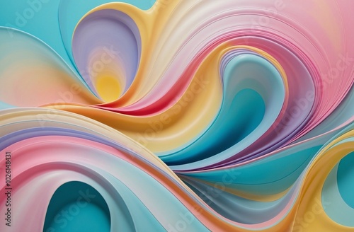 Abstract Fluid Composition with LightSteelBlue, Cyan, LightPink, Gold, and Goldenrod Overlapping Shapes