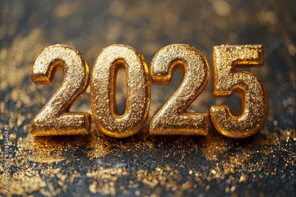 Bright lighted sign with the number 2025, surrounded by a lot of sparkles and lights, creating festive and celebratory atmosphere Bright lighted sign with the number 2025, surrounded by a lot of sparkles and lights, creating festive and celebratory atmosphere