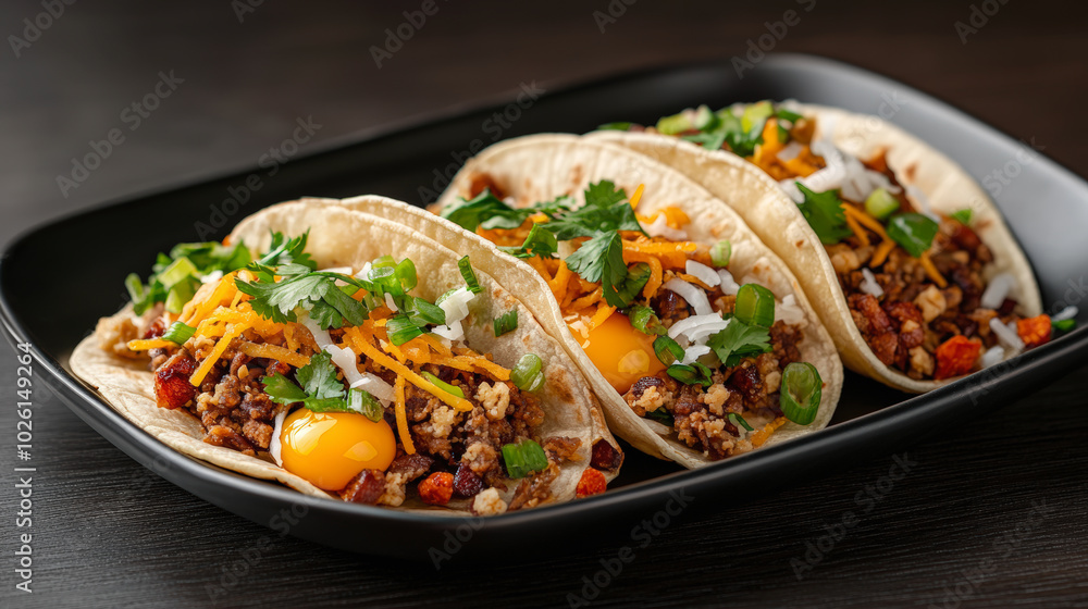 a delicious crispy, golden-brown Thai tacos Each taco is filled with bright yellow shredded coconut or egg yolk strands, sprinkled with a variety of toppings like sweet dried fruits a delicious crispy, golden-brown Thai tacos Each taco is filled with bright yellow shredded coconut or egg yolk strands, sprinkled with a variety of toppings like sweet dried fruits