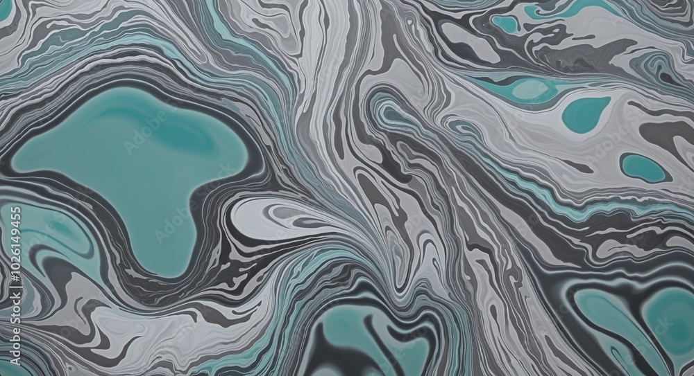 Bold Abstract Pattern with Silver, Cyan, and Silver Organic Shapes Bold Abstract Pattern with Silver, Cyan, and Silver Organic Shapes