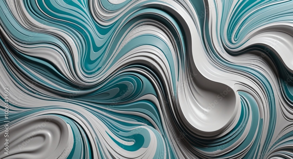 Bold Abstract Pattern with Silver, Cyan, and Silver Organic Shapes Bold Abstract Pattern with Silver, Cyan, and Silver Organic Shapes