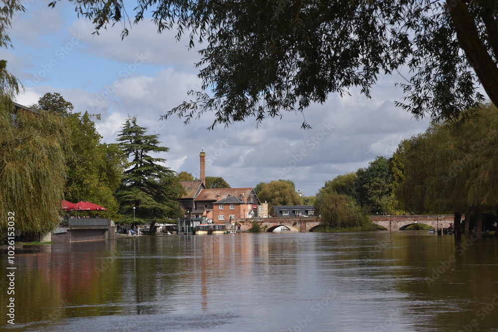 Fototapeta premium the floods at Stratford-upon-Avon autumn 2024