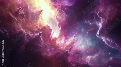 Ethereal space-themed video background, blending the mystical qualities of ethereal designs with the vastness of space,