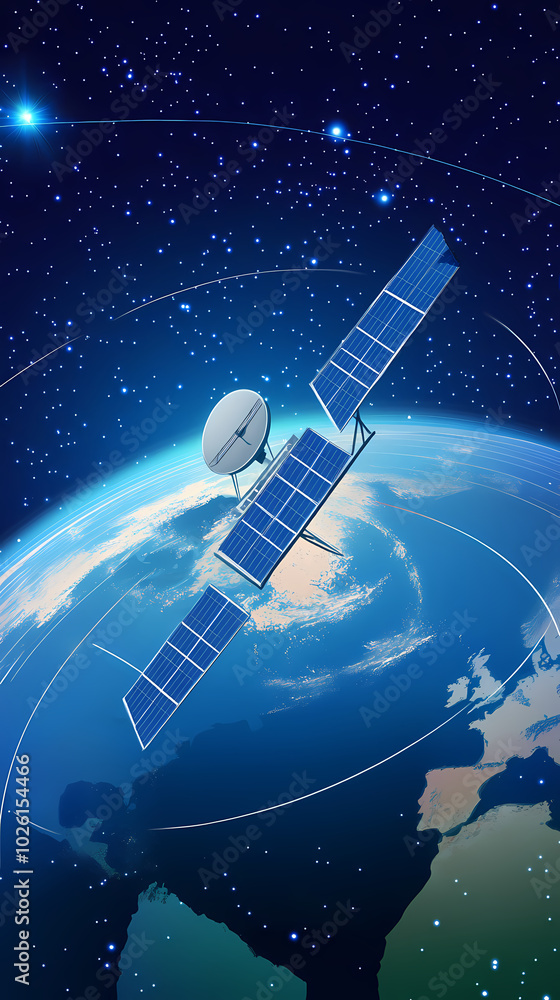Global satellite internet communications concept vector image Global satellite internet communications concept vector image