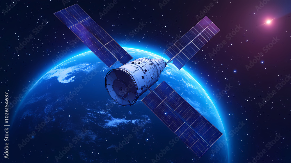 Global satellite internet communications concept vector image Global satellite internet communications concept vector image