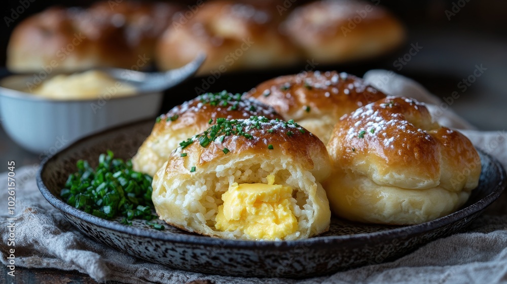 Butter Rolls with Chives.
