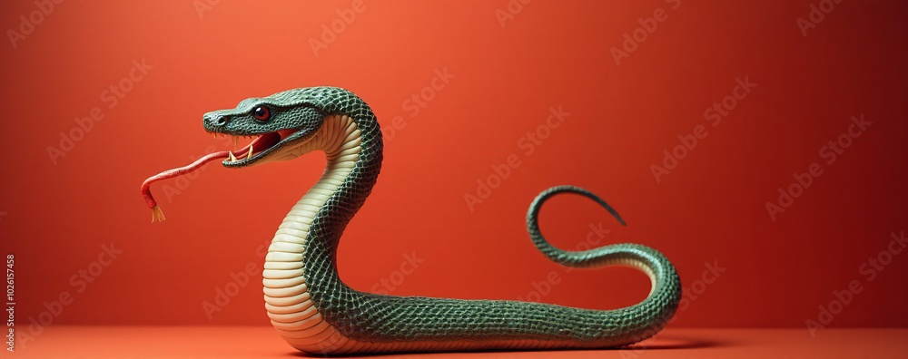 Obraz premium The Chinese New Year is marked by the presence of a snake as its zodiac animal figure._00001_