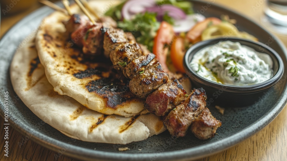 Greek Souvlaki Plate. Greek Souvlaki Plate.
