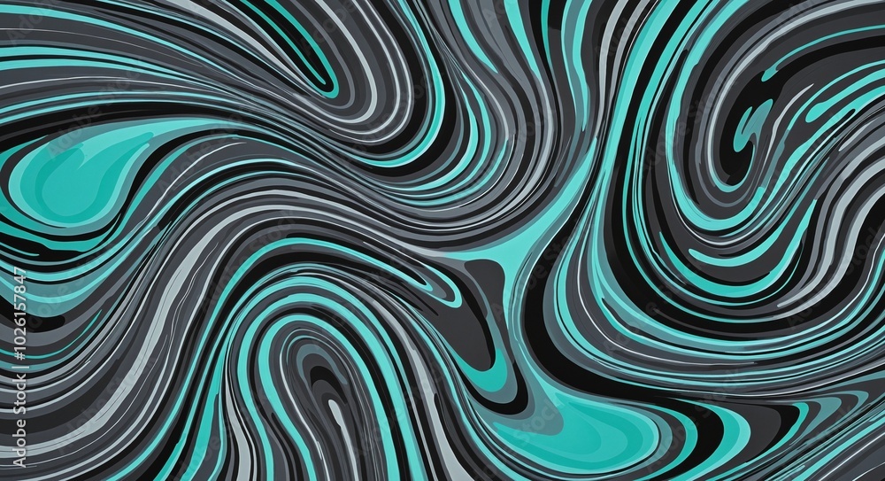Bold Abstract Pattern with DimGray, Cyan, and DimGray Organic Shapes Bold Abstract Pattern with DimGray, Cyan, and DimGray Organic Shapes