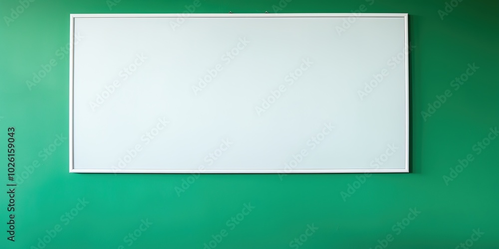 Whiteboard over the green wall. , with ample copy space for text. Whiteboard over the green wall. , with ample copy space for text.