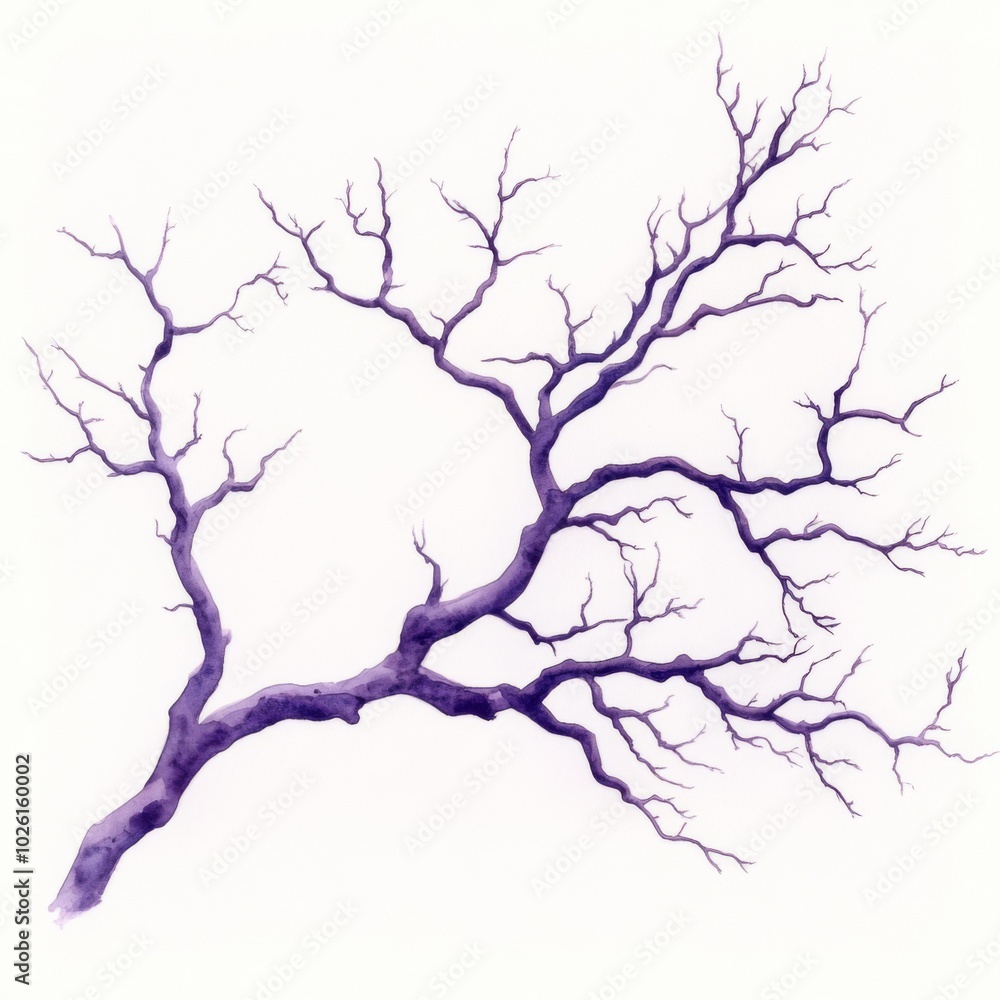 violet scary figner branch resembling outstretched fingers, with thin, slightly twisted twigs spreading outward in various directions violet scary figner branch resembling outstretched fingers, with thin, slightly twisted twigs spreading outward in various directions