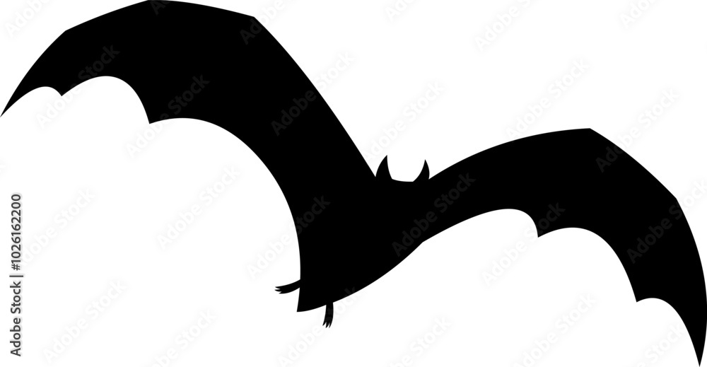 Halloween Black Bat Silhouette Flying. Vector Hand Drawn Illustration Isolated On Transparent Background Halloween Black Bat Silhouette Flying. Vector Hand Drawn Illustration Isolated On Transparent Background