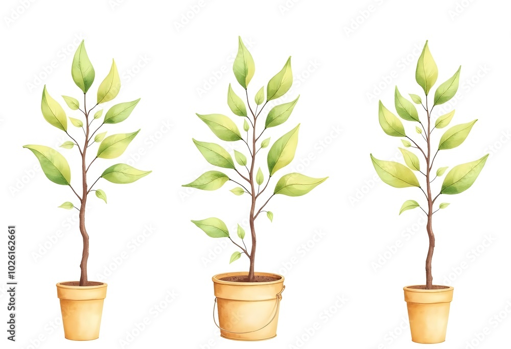 Fototapeta premium Lemon tree in pot with green leaves. Ripe lemons isolated. Vector illustration on a white background. Flat style.