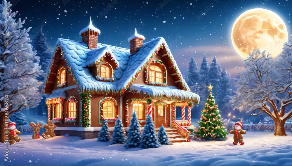 Fototapeta premium クリスマスメルヘンハウス