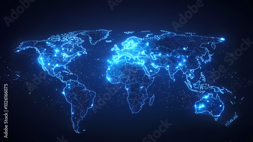 Abstract technology internet world map global vector image