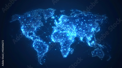 Wallpaper Mural Abstract technology internet world map global vector image Torontodigital.ca