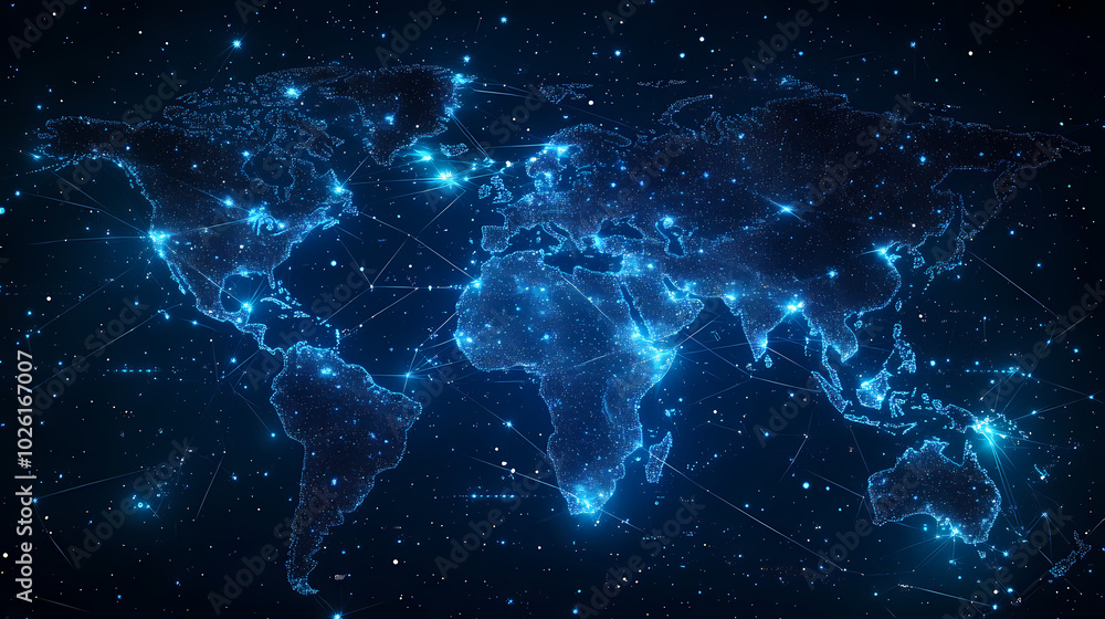 Abstract technology internet world map global vector image Abstract technology internet world map global vector image