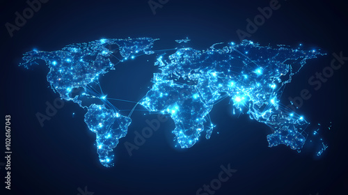 Abstract technology internet world map global vector image