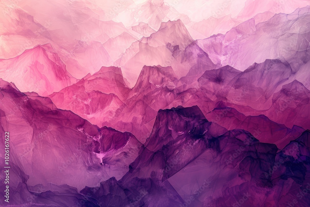 Fototapeta premium Abstract Purple and Pink Mountain Range