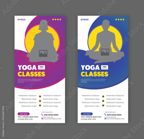 The Dl flyer and rack card design  for a yoga studio 