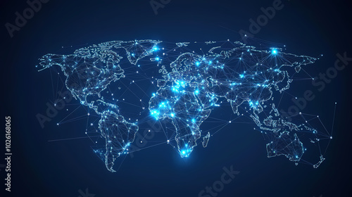 Abstract technology internet world map global vector image