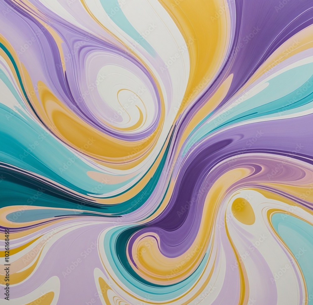 Abstract Fluid Composition with Lavender, Cyan, MistyRose, Gold, and Goldenrod Overlapping Shapes Abstract Fluid Composition with Lavender, Cyan, MistyRose, Gold, and Goldenrod Overlapping Shapes
