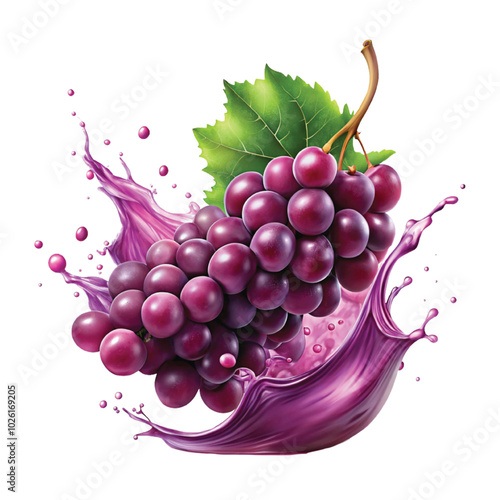 fresh grapes splash png design 