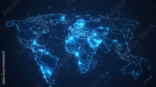 Wallpaper Mural Abstract technology internet world map global vector image Torontodigital.ca