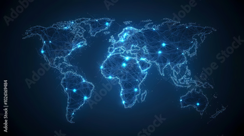 Abstract technology internet world map global vector image