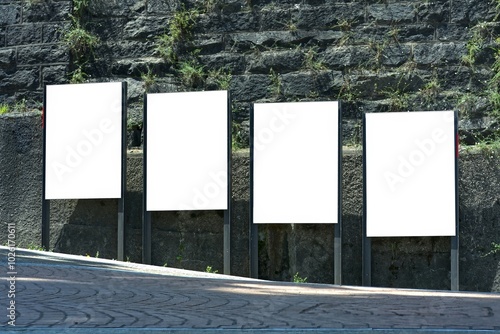 4 Vertical billboards in Lugano, Switzerland.