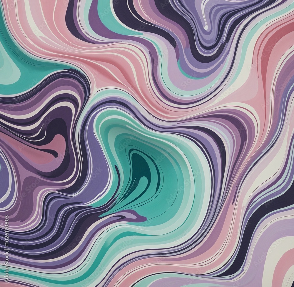 Bold Abstract Pattern with Lavender, Cyan, and MistyRose Organic Shapes Bold Abstract Pattern with Lavender, Cyan, and MistyRose Organic Shapes