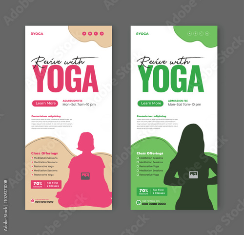 Yoga Meditation Marketing Rack Card or DL ​​Flyer Template